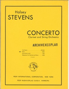 STEVENS H.-Concerto per clarinetto e pianoforte
