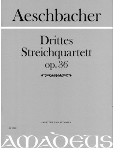 AESCHBACHER W.-Cuarteto en Do menor Op.36 para Cuarteto de Cuerda (Partitura/Partes) (Morgan)