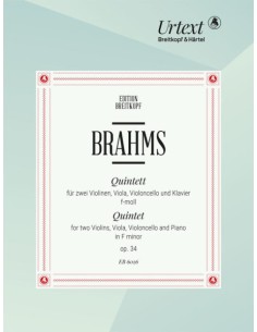 BRAHMS J.-Quinteto Op. 34 en Fa menor para 2 Violines, Viola, Violoncello y Piano (Partes) (Urtext)