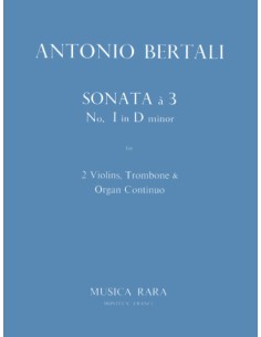 BERTALI A.-Sonata a 3 nº 1 en Re menor para 2 Violines, Trombon y B.C. (Hill & Block)