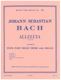 BACH J.S.-Aleluya de la Cantata nº 142 para Cuarteto de Viento Metal (Partitura/Partes) (King)