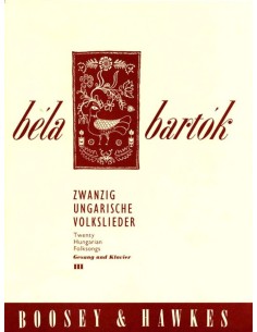 BARTOK B.-Canciones Populares Hungaras (20) Vol.3º para Voz Media y Piano