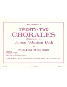 BACH J.S.-Corales (22) para Cuarteto de Viento Metal (Partitura/Partes) (King)