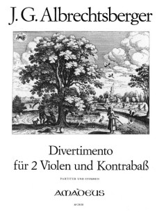 ALBRECHTSBERGER J.G.-Divertimento en Re Mayor para 2 Violas y Contrabajo (Partirura y Partes) (Weinm