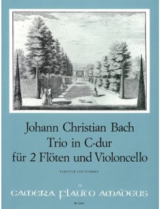 BACH J.C.-Trio en Do Mayor para 2 Flautas y Violoncello (Partitura/Partes) (Reede)