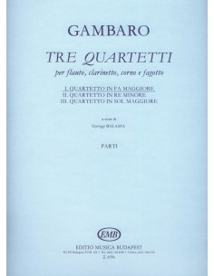 GAMBARO G.B.-Cuarteto en Fa Mayor para Flauta, Clarinete, Trompa y Fagot (Partes) (Balassa)