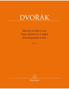 DVORAK A.-Quinteto Op. 5 en La Mayor para 2 Violines, Viola, Violoncello y Piano (PD/PT) (Urtext)