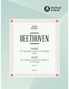 BEETHOVEN L.V.-Sexteto Op.71 en Mib Mayor para 2 Clarinetes, 2 Fagotes y 2 Trompas (Partes)