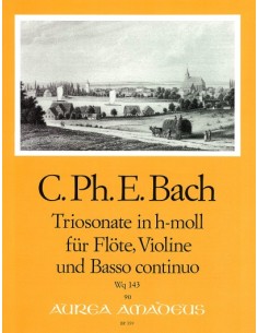 BACH C.P.E.-Trio Sonata en Si menor (W.143) para Flauta, Violin y BC (Zimmermann)
