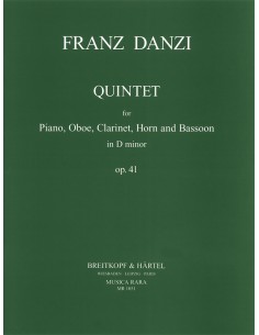 DANZI F.-Quinteto Op.41 en Re menor para Oboe, Clarinete, Fagot, Trompa y Piano (Janetzky)