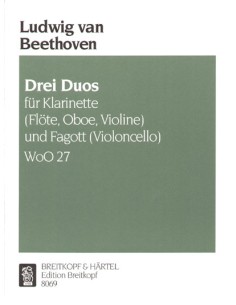 BEETHOVEN L.V.-Duos (3) para Clarinete (Flauta) (Oboe) (Violin) y Fagot (Violoncello)