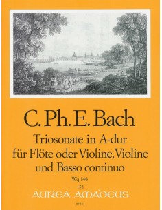 BACH C.P.E.-Trio Sonata en La Mayor (W.146) para Flauta, Violin y BC (Zimmermann)
