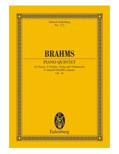 BRAHMS J.-Quinteto Op. 34 en Fa menor para 2 Violines, Viola, Violoncello y Piano (PB)