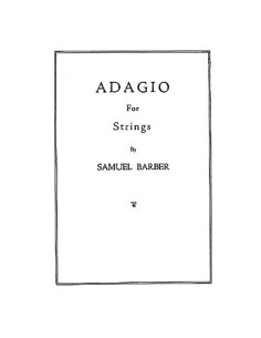 BARBER S.-Adagio Op.11 for String Orchestra (Score)