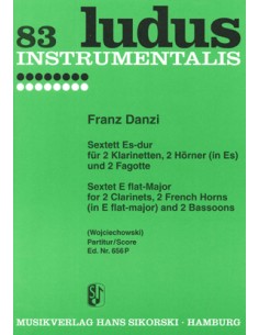 DANZI F.-Sexteto en Mib Mayor para 2 Clarinetes, 2 Trompas en Mib y 2 Fagotes (Partitura)
