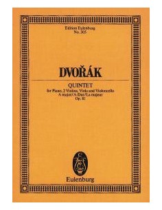 DVORAK A.-Quinteto Op.81 en La Mayor para 2 Violines, Viola, Violoncello y Piano (PB)