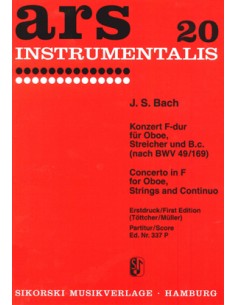 BACH J.S.-Concierto en Fa Mayor (BWV:1053) para Oboe, Cuerdas y B.C.(Partitura)