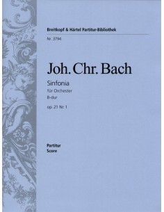 BACH J.C.-Sinfonia en Sib Mayor Op.21 nº 1 para 2 Oboes, 2 Trompas, Cuerdas y BC (PD)