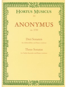 ANONIMO-Sonatas (3) (1730) para Flauta Dulce Alto (Flauta) y Piano (Woehl)