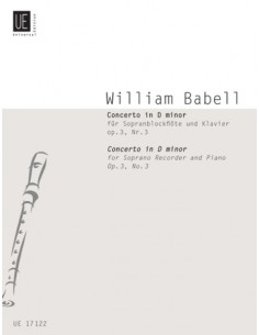 BABELL W.-Concierto Op.3 nº 3 para Flauta de Pico Soprano y Piano