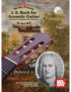 BACH J.S.-Album: Acoustic Guitar para Guitarra Tab (Audio Online) (Bolt)