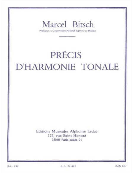 BITSCH M.-Précis de Harmonie Tonale