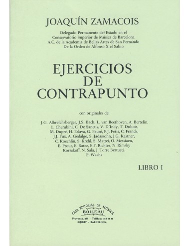 ZAMACOIS J.-Ejercicios de Contrapunto