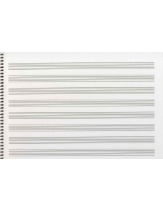 BLOCK MUSICAL-8 Hexagramas con Espiral (Apaisado A4) para Guitarra (Ultimas Unidades) 2