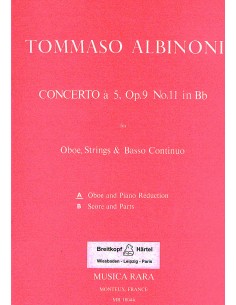 ALBINONI T.-Concierto Op.9 nº 11 en Si Mayor para Oboe y Piano (Giegling)