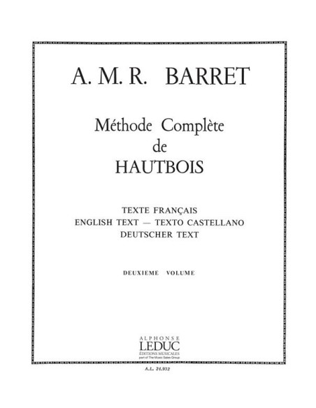 BARRET A.M.R.-Methode Complete Vol.2 para Oboe