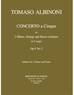 ALBINONI T.-Concierto Op.9 nº  3 en Fa Mayor para 2 Oboes y Piano (Giegling)