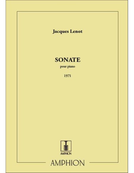 LENOT J.-Sonate (1971) para Piano