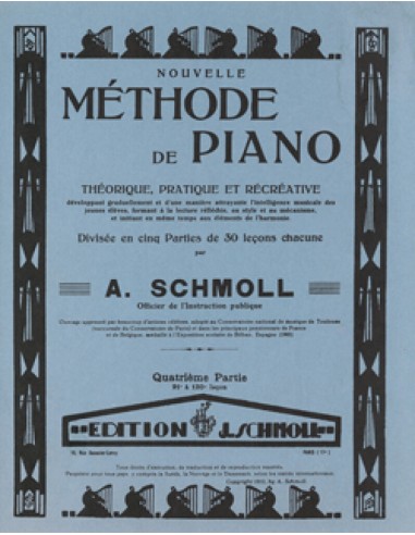 SCHMOLL A.-Piano Method 4º (Method) for Piano