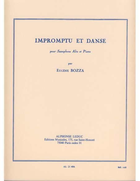 BOZZA E.-Impromptu et Danse per sassofono in Mib e pianoforte