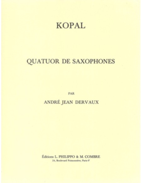 DERVAUX A.J.-Kopal para 4 Saxofones