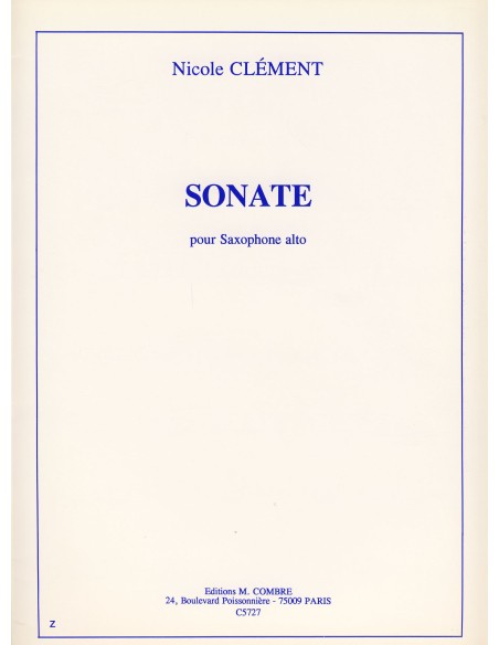 CLEMENT D.-Sonate for Eb Saxophone