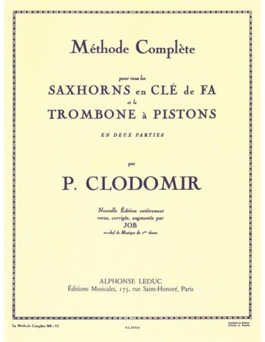 CLODOMIR P.-Methode Complete for Piston Trombone