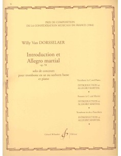 DORSSELAER W.-Introduction et Allegro Martial para Trombon Bajo (Tuba) y Piano