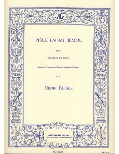BUSSER H.-Piece en Mib Op.33 para Trombon Tenor y Piano