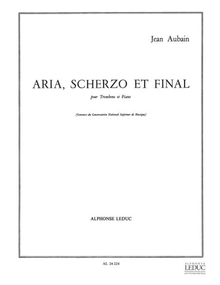AUBAIN T.-Aria, Scherzo et Final per trombone e pianoforte