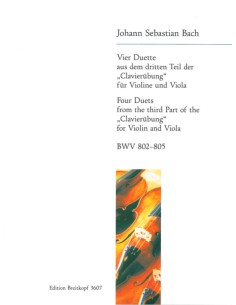 BACH J.S.-Duetos (4) (BWV:802 a 805) para Violin y Viola (David/Davisson)