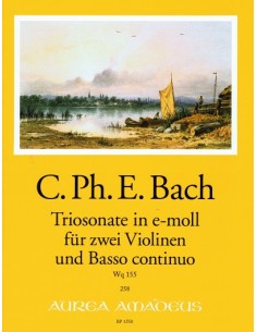 BACH C.P.E.-Trio Sonata en Mi menor (W.155) para 2 Violines y Piano (Pauler/Kohn)