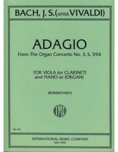 BACH J.S.-Adagio del Concierto para Organo nº 3 para Viola (Clarinete en La) Piano (Organo) (Borisov