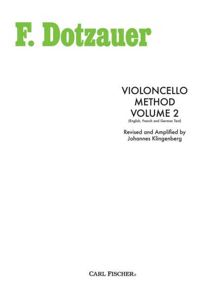 DOTZAUER J.J.F.-Method Vol.2 for Cello (Klingenberg)