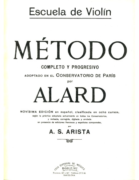 ALARD D.-Complete Method für Violine