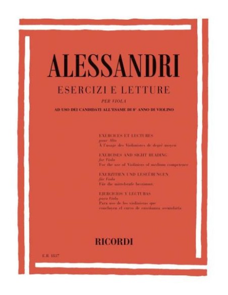 ALESSANDRINI G.-Reading Exercises for Viola