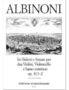 ALBINONI T.-Balletti e Sonate a Tre (6) Op.8 Vol.1º: Sonatas 1 y 2 para 2 Violines y B.C. (Kolneder)