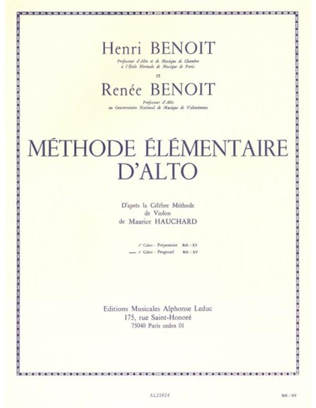 BENOIT-Methode Elementaire de Alto Vol.2 para Viola