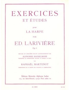 LARIVIERE E.-Exercises and Studies Op.9 for Harp