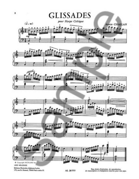 CHALLAN H.-Glissades for Harp